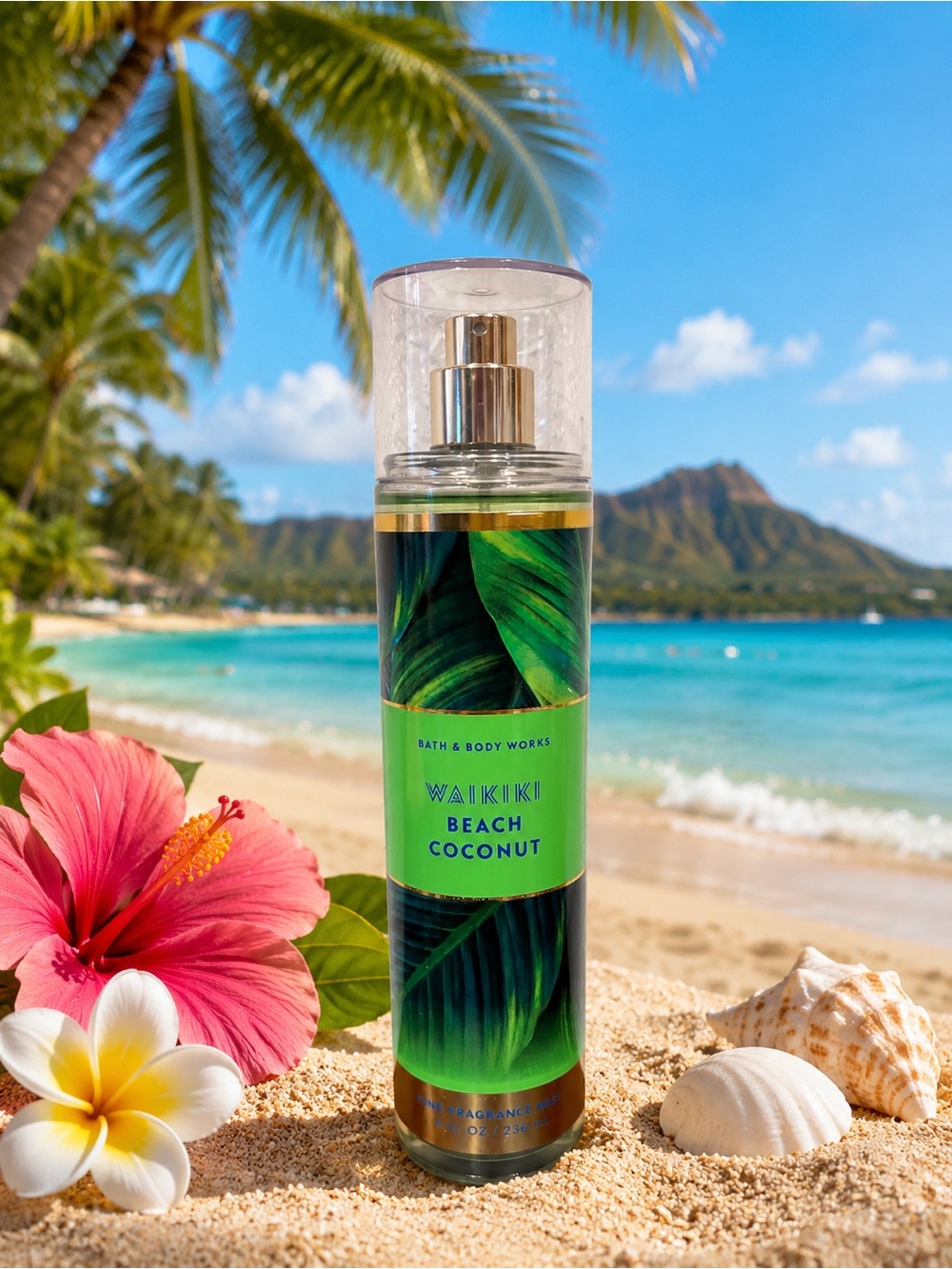 Bath & Body Works Waikiki Beach Coconut Fine Fragrance Mist 8oz NWT